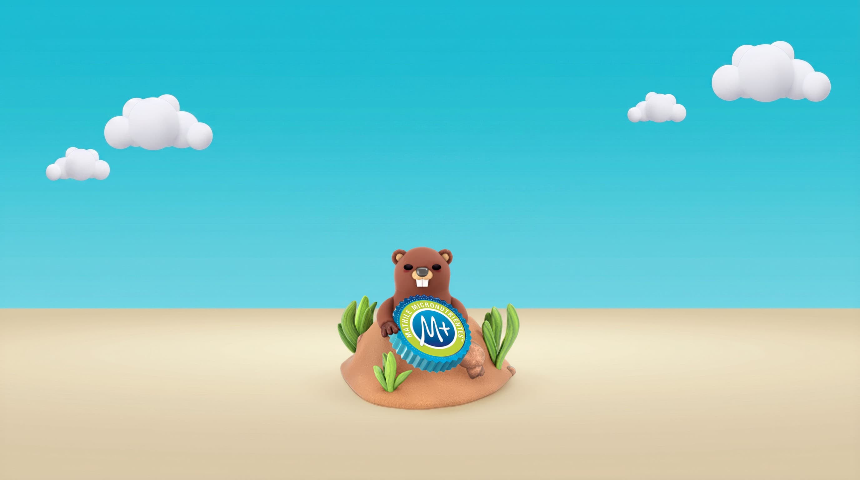 Castor Chispuditos con logo de micronutrientes M+